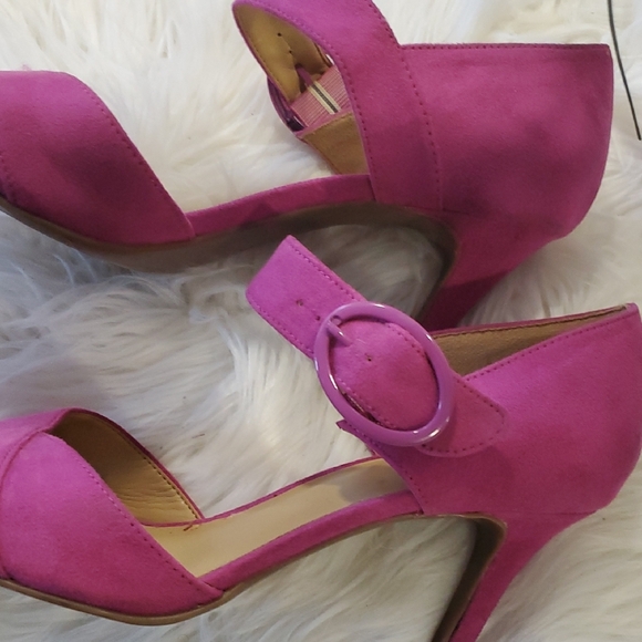 Naturalizer Pink Fucha Strappy Heels Shoes - Picture 3 of 14